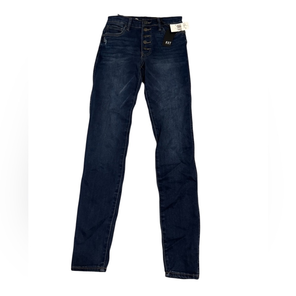 👖 KUT from the Kloth Mia‎ High Rise Skinny Jeans 💙 Dark Wash NWT Sz 0 👖